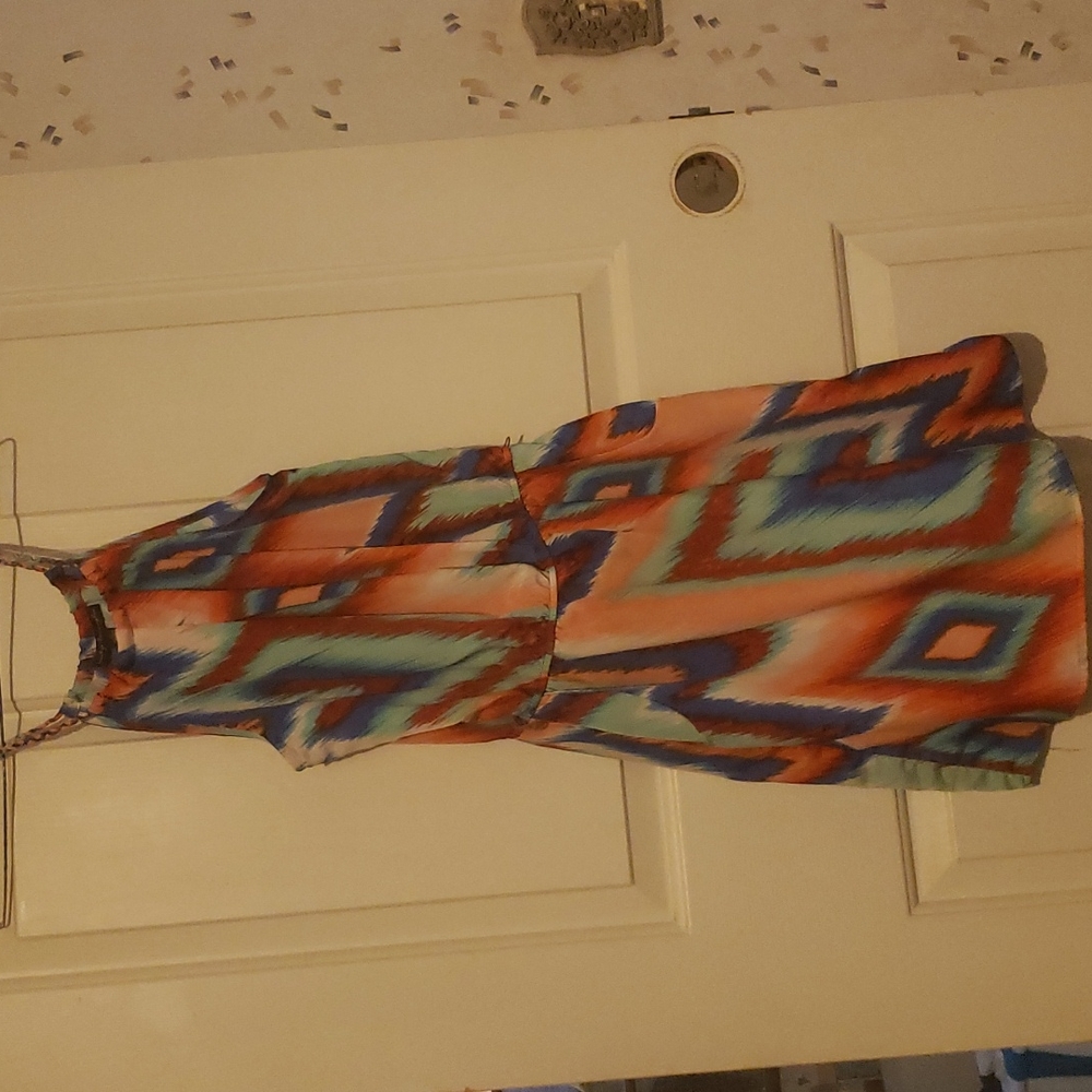 Blue and Red Dress with pockets
